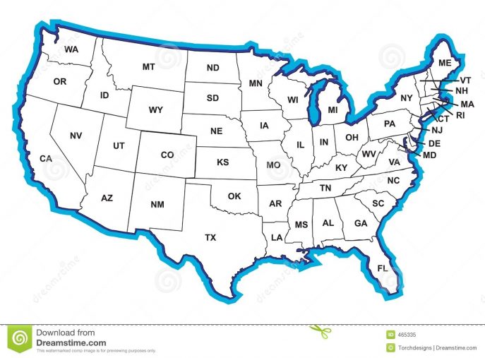 687x507 Us Map United States Map Royalty Vector Image Outline Usa