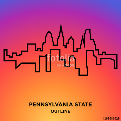 500x500 Pennsylvania State Outline On Purple Background Stock Image