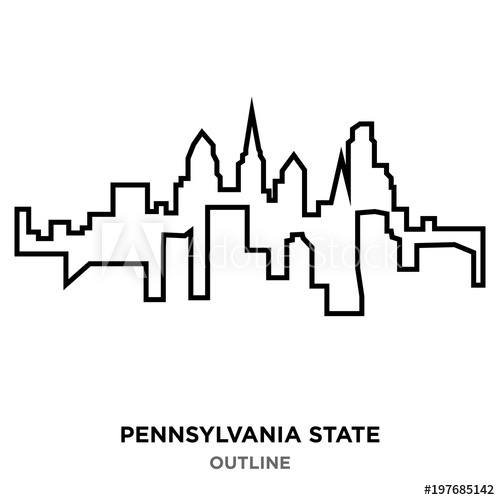 500x500 Pennsylvania State Outline On White Background
