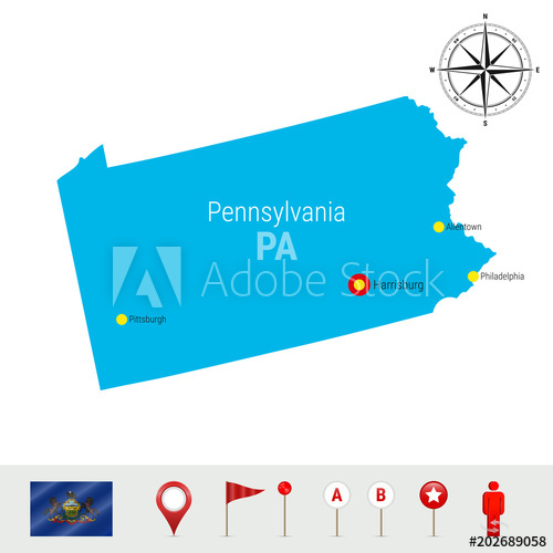 Pennsylvania Vector Map Isolated On White High Detailed 500x500 Pennsylvania Vector Map Isolated On White High Detailed
