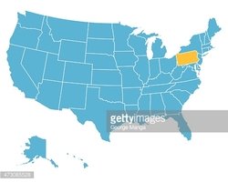 Usa Map Highlighting State Of Pennsylvania Vector Vectores En 250x200 Usa Map Highlighting State Of Pennsylvania Vector Vectores En