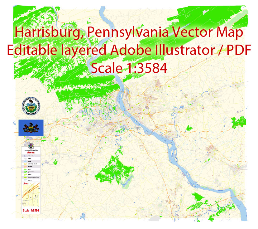 Harrisburg Metro Area Pdf Map Vector Exact City Plan Pennsylvania 828x734 Harrisburg Metro Area Pdf Map Vector Exact City Plan Pennsylvania