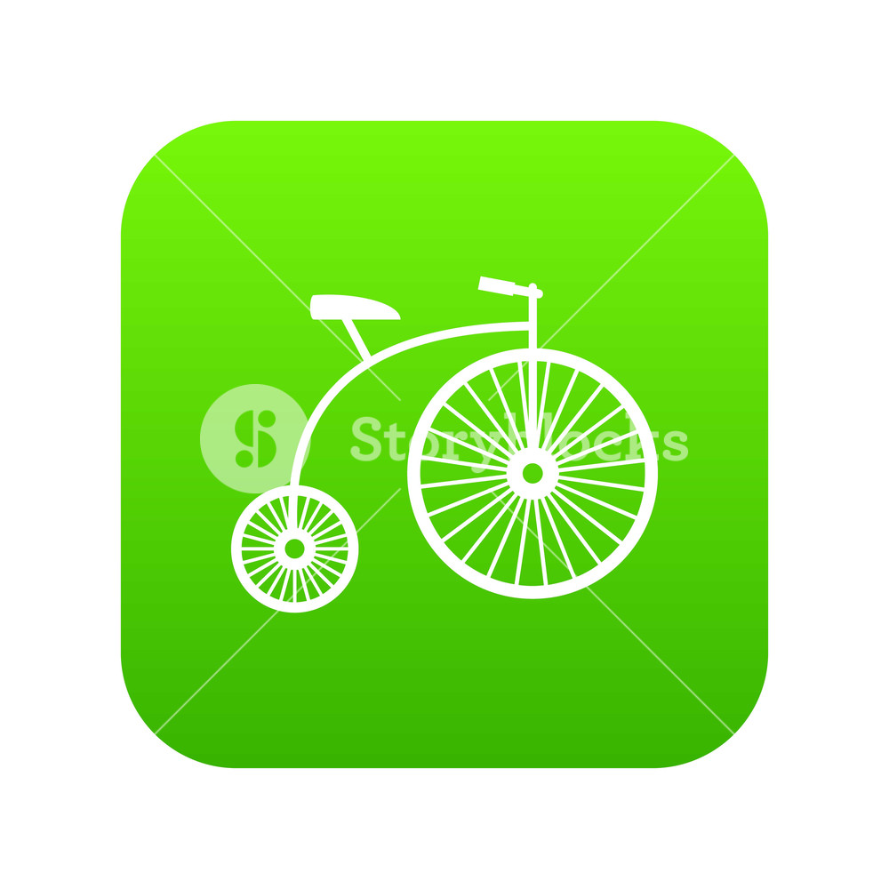 1000x1000 Penny Farthing Icon Digital Green For Any Design Isolated On White