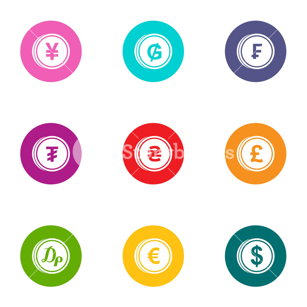 1000x1000 Penny Icons Set Flat Set Of Penny Vector Icons For Web Isolated