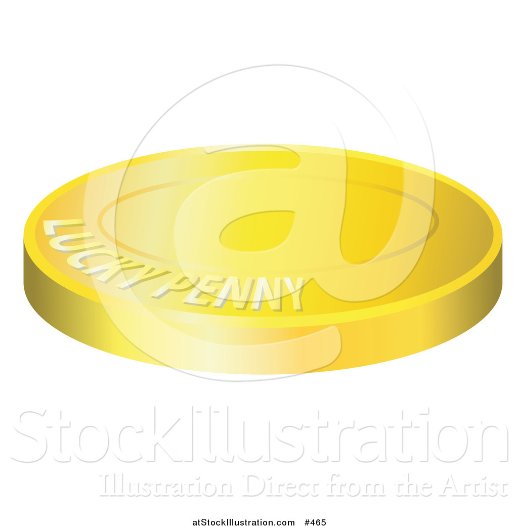 1024x1044 Vector Illustration Of A Lucky Golden Penny Coin