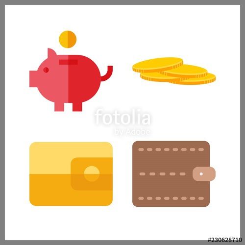 500x500 Con Penny And Wallet Vector Icons In Coin Set Use This