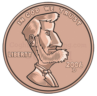 403x398 Cartoon Coin Illustration