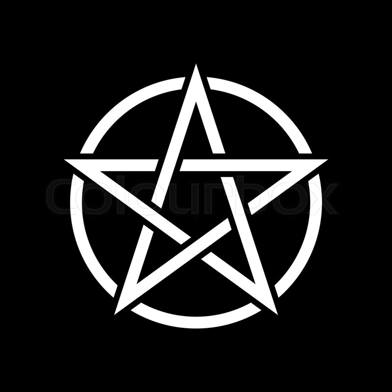 800x800 Pentacle Magic Sign Black Background Stock Vector Colourbox