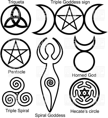 460x500 Set Of The Wiccan Symbols Vector Image Of Signs, Symbols, Maps
