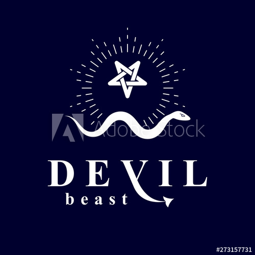 500x500 Vector Snake Created With A Pentacle Symbol Satan Graphic Vector