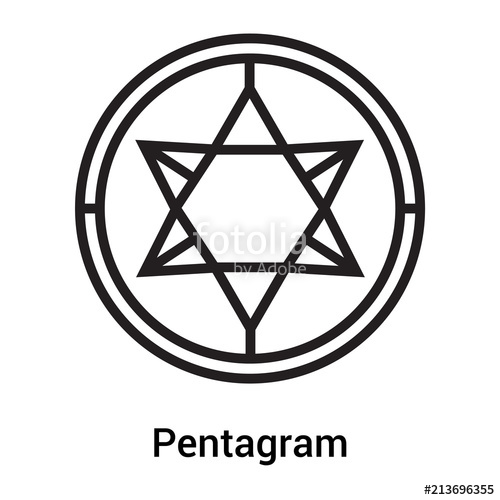500x500 Pentagram Icon Vector Sign And Symbol Isolated On White Background