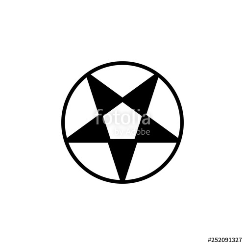 500x500 Pentagram Icon Vector Pentagram Vector Design Sign Design Flat