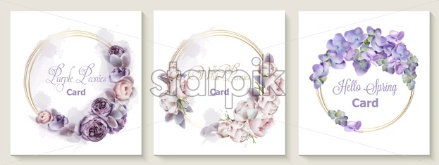 623x235 Wedding Invitation Card Set With Purple Peony Flowers Flowers