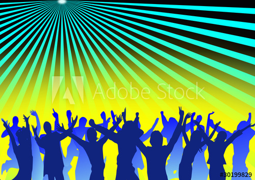 500x354 People Celebrating, Vector Image