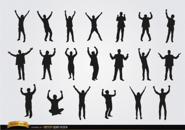 626x441 People Celebrating Vector Silhouettes Vector Free Download