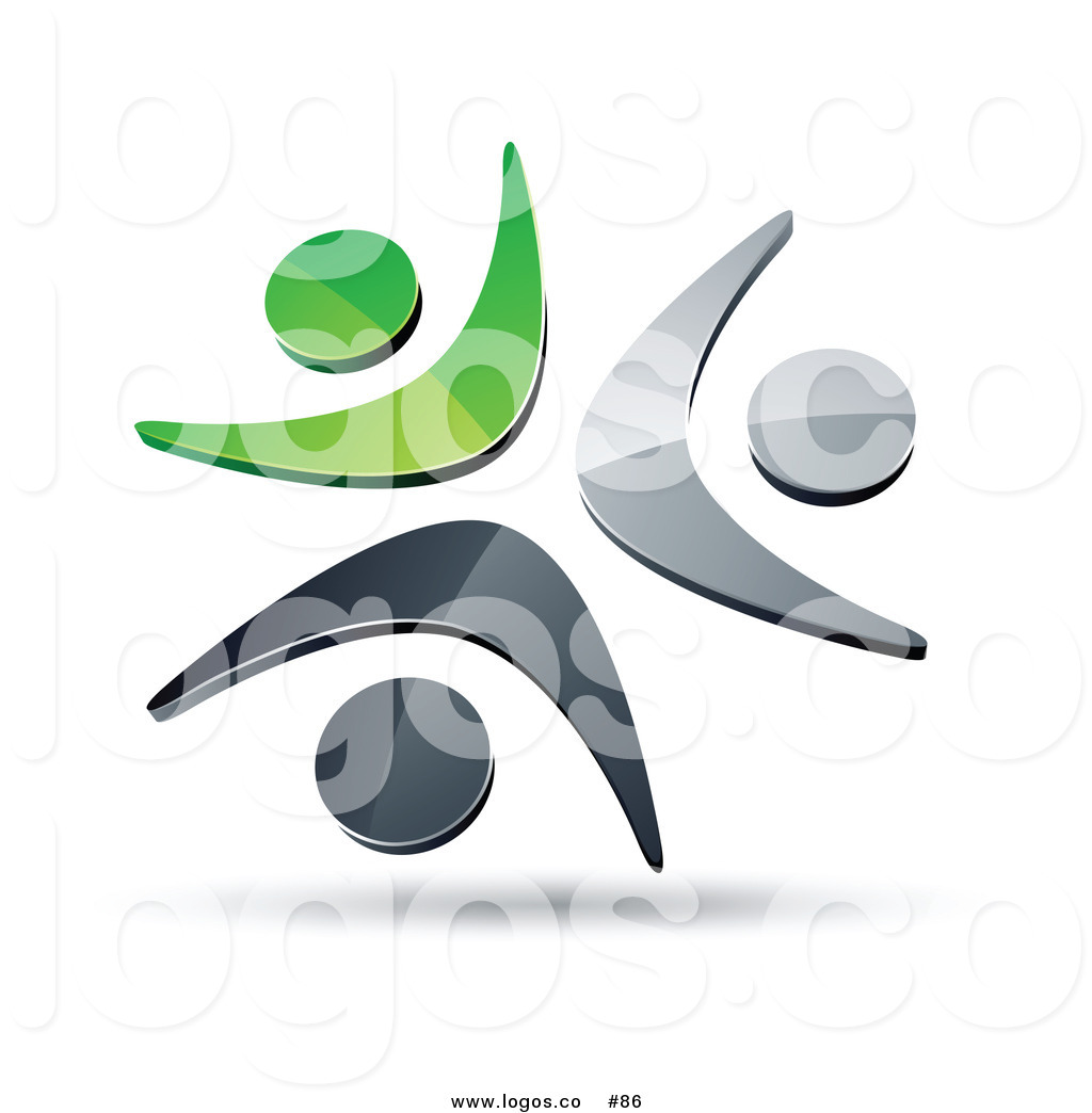 1024x1044 Royalty Free Vector Logo Of Three Green, Silver, And Dark Grey