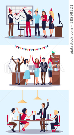 246x450 Set Of People Celebrating Vector Illustration