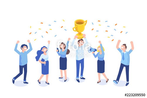 500x333 Team Success Vector Illustration Business People Celebrating