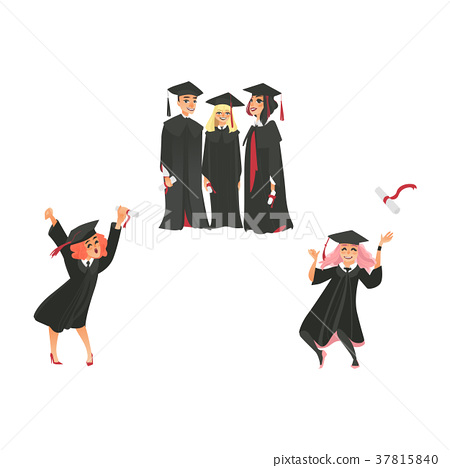 450x468 Vector Flat Graduate People Celebrating