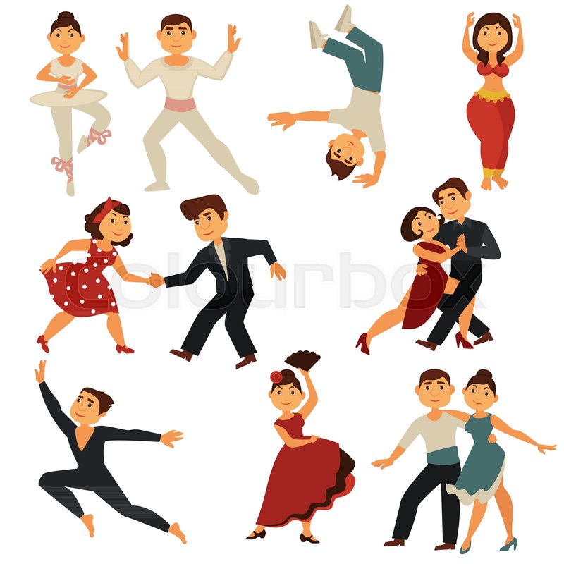 800x800 Dancing People Dance Different Dances Stock Vector Colourbox