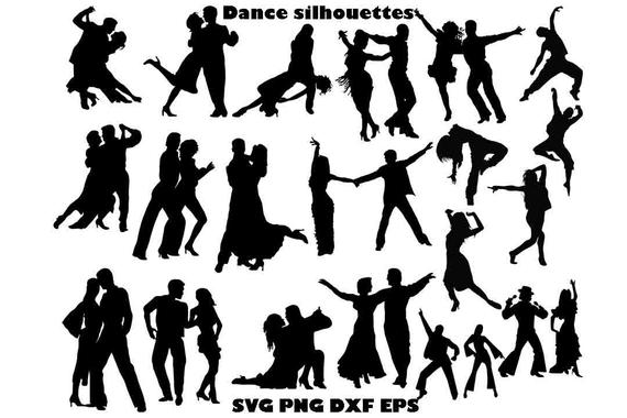 570x380 Dance Silhouette Dance Clipart Dance Couple Dance Etsy