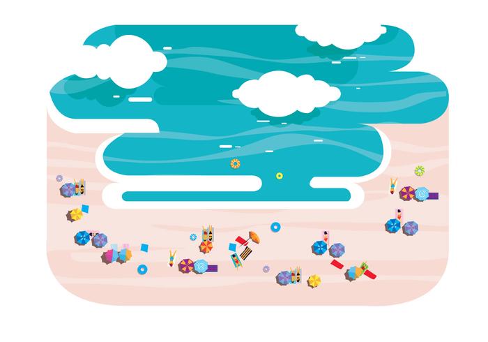 700x490 People From Above On Beach Vector Stock Images