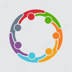 300x300 Photostock Vector Motivated Group Of People Logo Circle