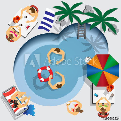 500x500 Pool A Place To Rest Of People View From Above Vector