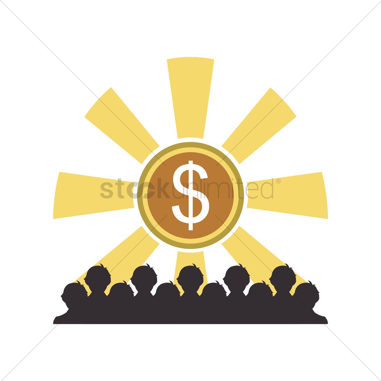 1300x1300 A Group Of People With A Money Sign Above Vector Image