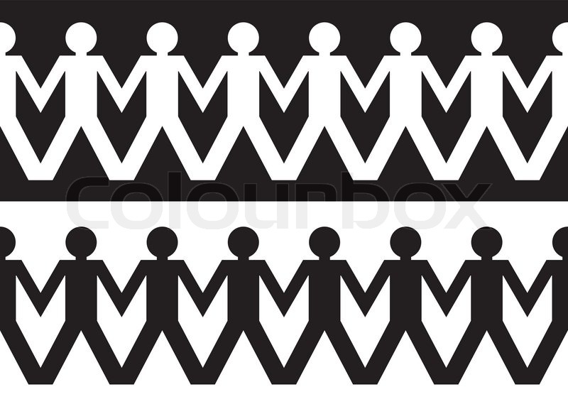 800x569 String Of Paper Chain Men In Black And Stock Vector Colourbox