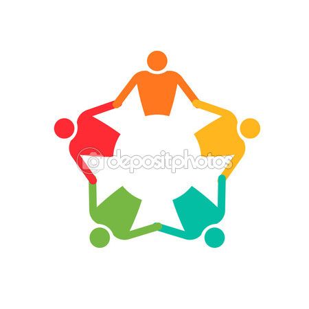 450x450 Teamwork People In Circle Logo Holding Hands Vector Icon