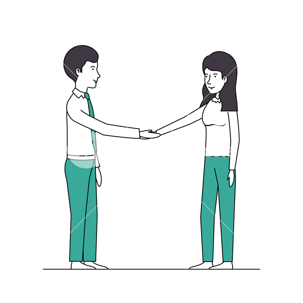 1000x1000 Business People Shaking Hands Vector Illustration Design Royalty