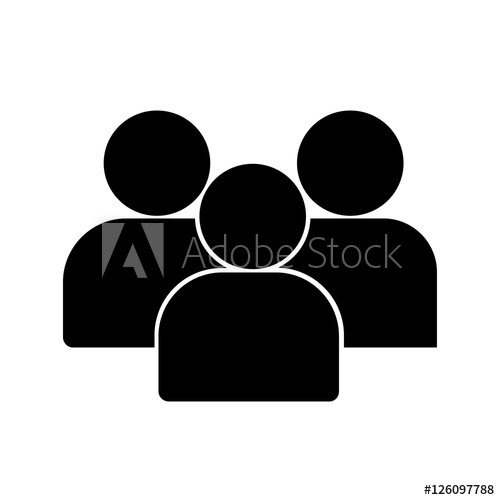 500x500 Illustration Of Flat Group Of People Icon Vector Symbol Background