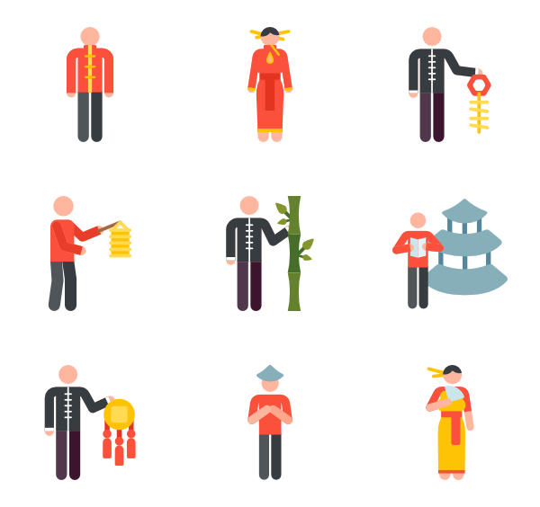 600x564 Chinese People Icons