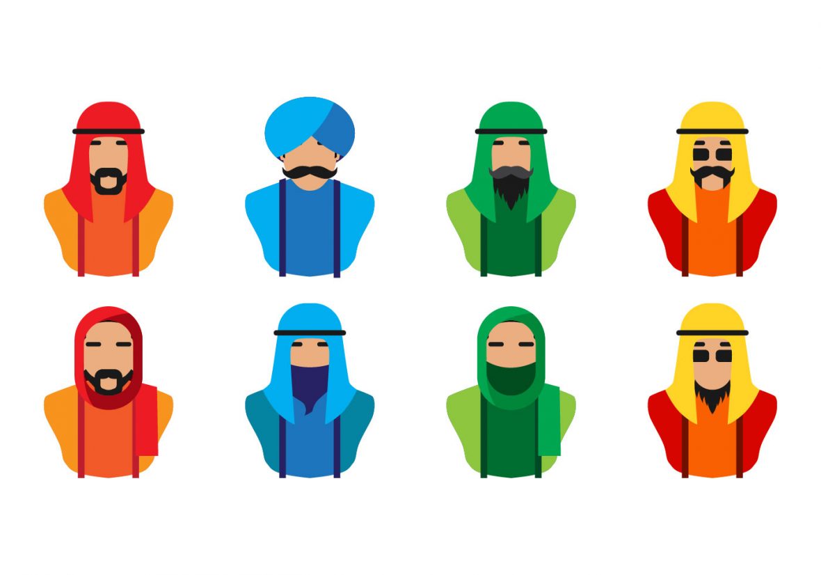 1180x826 Free Arabic People Icon Vector