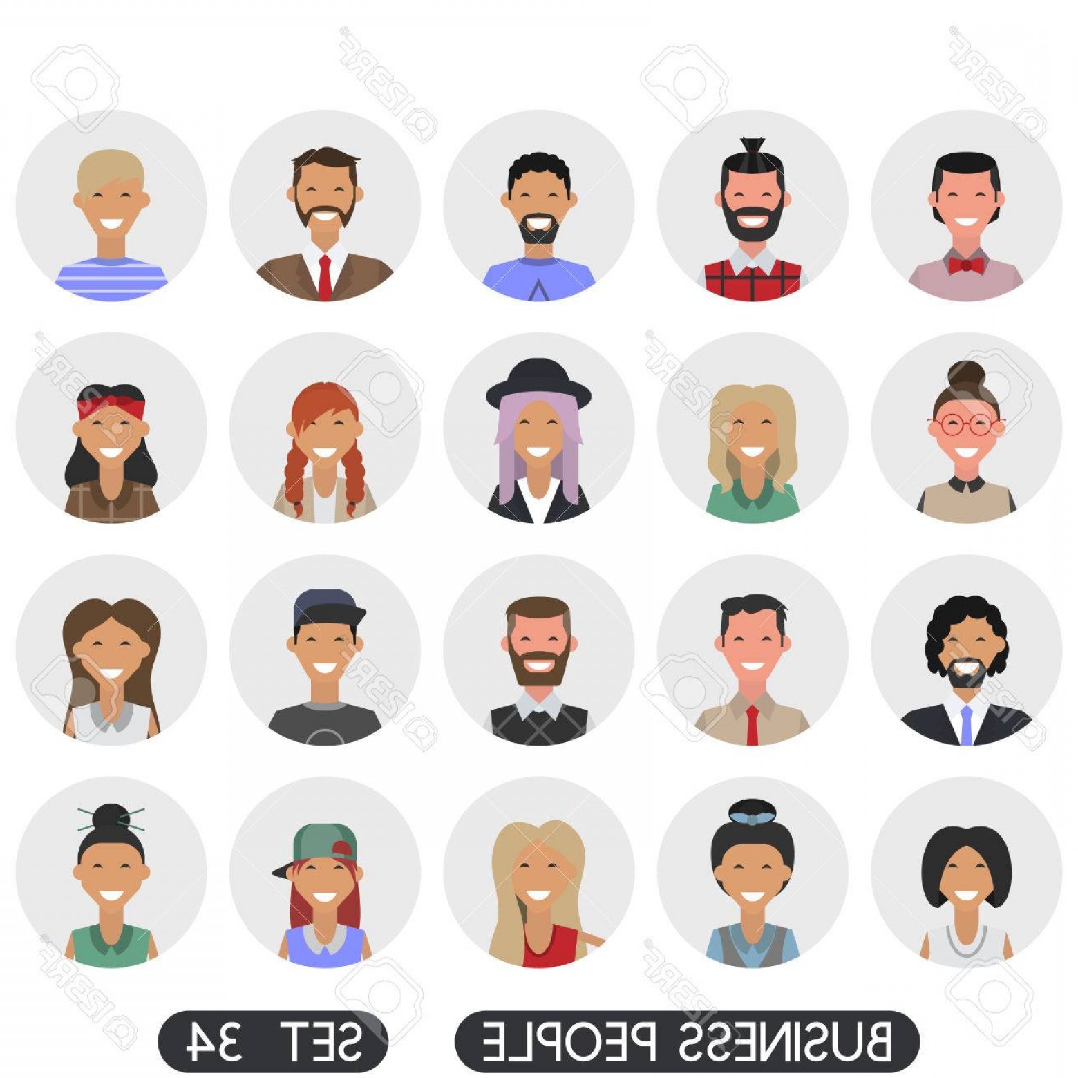 1560x1560 Photostock Vector Avatar Flat Design Icons People Icons Vector