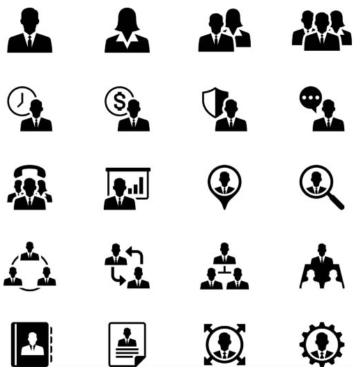 508x527 Black Business People Icons Vector Free Download