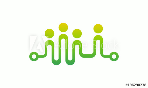 500x300 People Technology Logo Template Vector, People Connect Logo