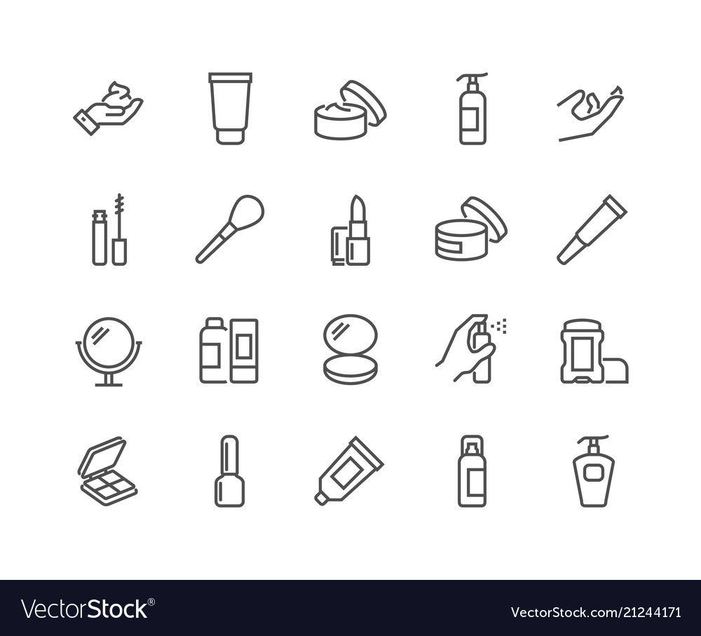 1000x907 Line Cosmetics Icons Royalty Free Vector Image Icons Design