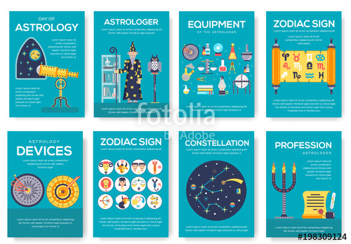 500x348 Astrology House Brochure Cards Set Horoscope Template Of Flyear