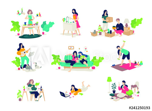 500x364 Illustrations Of Girls And Boys Engaged In Household Chores