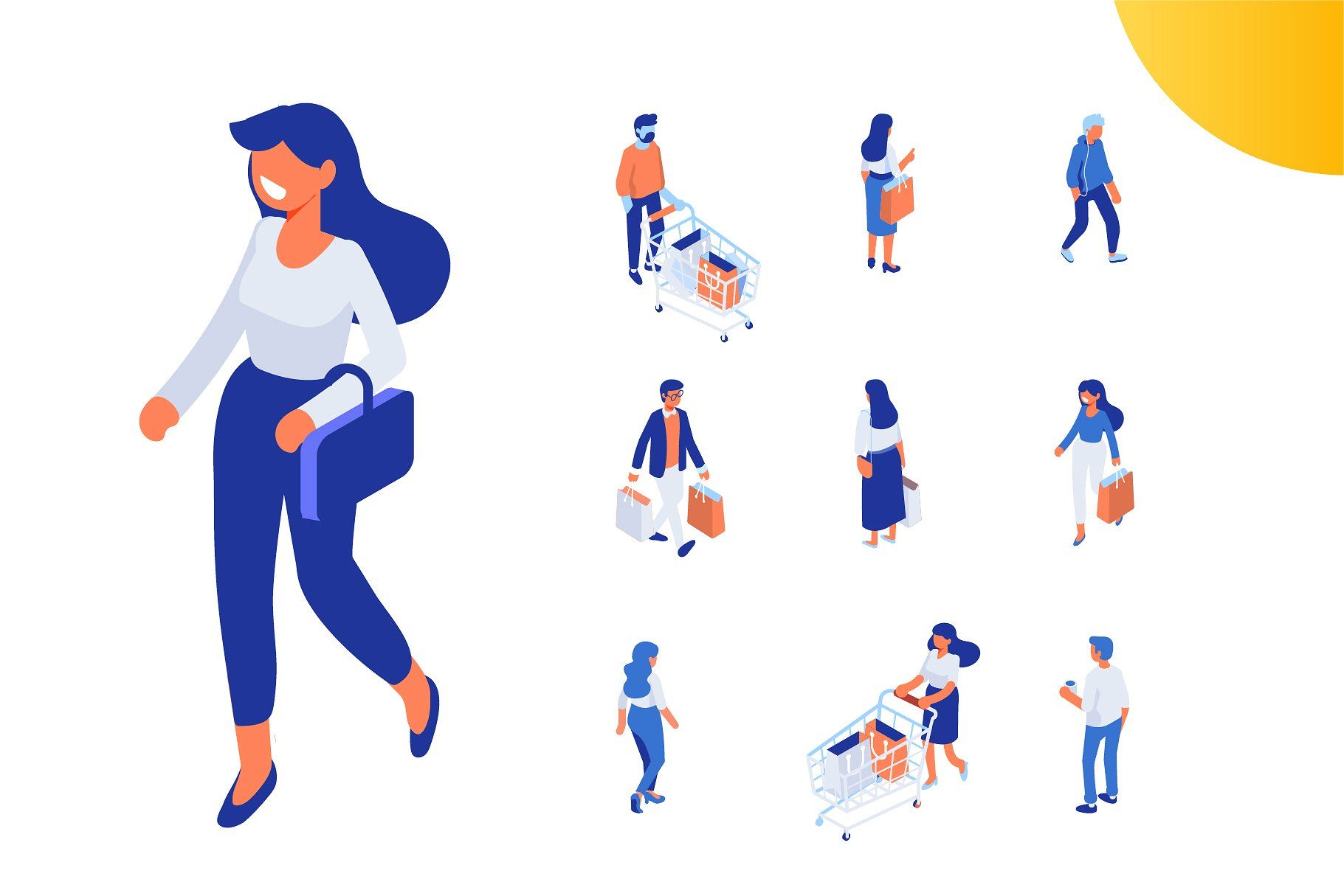 1821x1215 Isometric People Big Vector Set