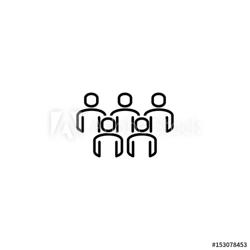 500x500 Crowd Of People Outline Vector Icon