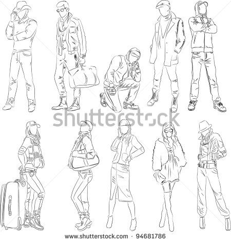 450x470 Fashion People Outline