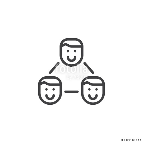 500x500 Group Of People Outline Icon Linear Style Sign For Mobile Concept