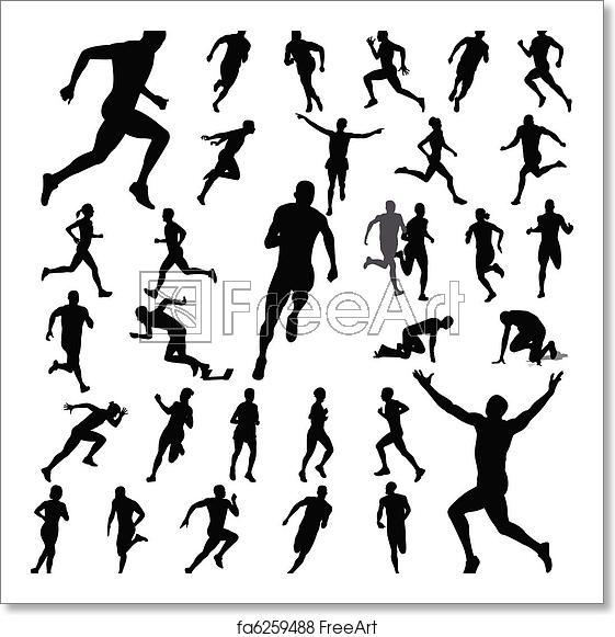 Free Art Print Of People Running Silhouettes People Running 561x581 Free Art Print Of People Running Silhouettes People Running