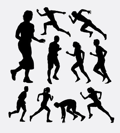 People Running Silhouettes Royalty Free Vector Graphics 406x450 People Running Silhouettes Royalty Free Vector Graphics