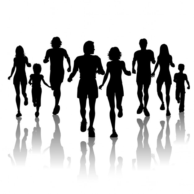 Silhouettes Of People Jogging Vector Free Download 626x626 Silhouettes Of People Jogging Vector Free Download