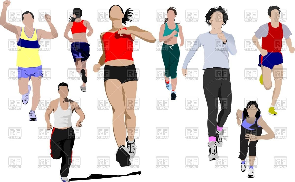 Colorful Silhouettes Of Running People Vector Image Of People 1200x744 Colorful Silhouettes Of Running People Vector Image Of People