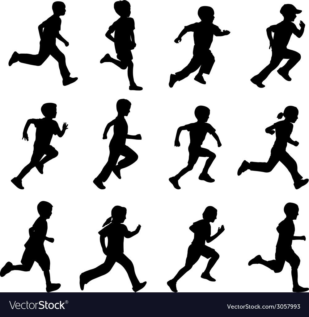Children Running Royalty Free Vector Image 1000x1028 Children Running Royalty Free Vector Image